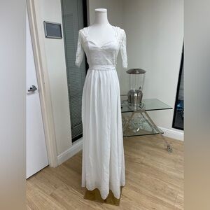 Elegant White Lace Women's Dress